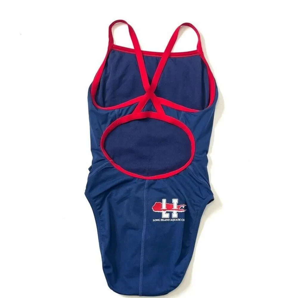 Speedo Endurance+ Flyback Training Swimsuit Women's Size 28 Blue LI Aquatic Club - Picture 4 of 7